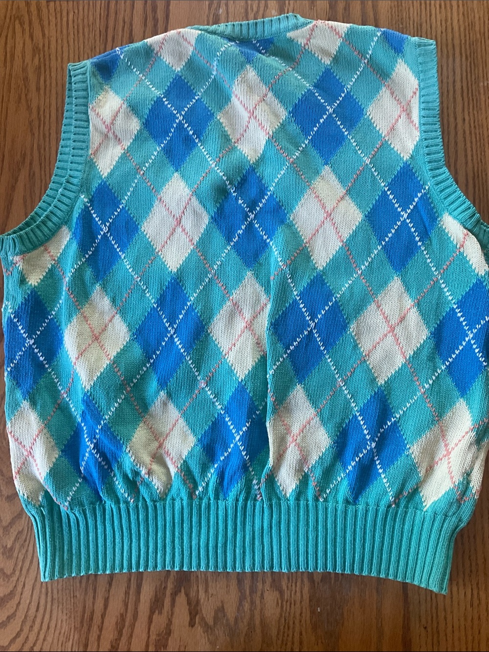 Vintage Benetton 80’s Argyle Sweater Vest Preppy Y2K Nerdy Retro Sz M? - Picture 6 of 6